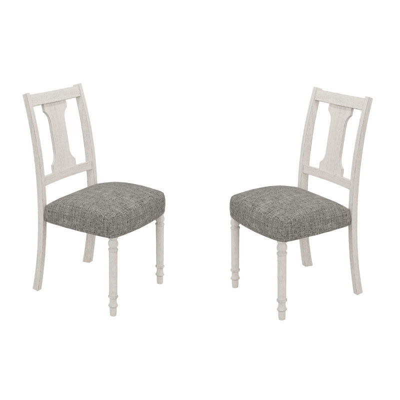 White And Gray Dining Side Chair Set with Comfortable Design - Set of 2