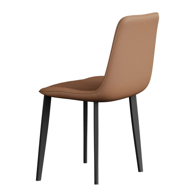 Brown PU Leather Dining Chair with Metal Legs - Set of 4 by HouseOfZazla