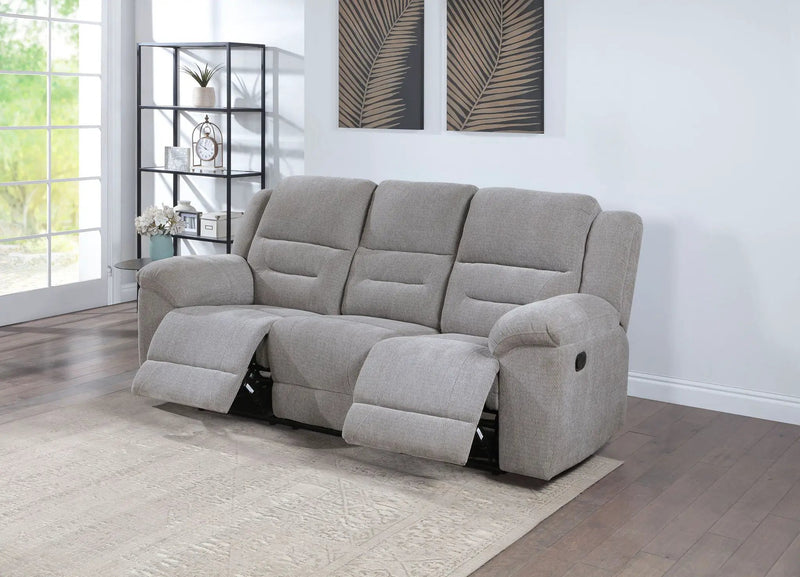 Gilson Chenille Upholstered Reclining Sofa Grey by Unique Piece Furniture