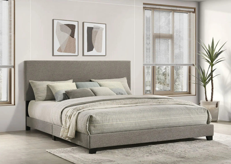 Dorian Fabric Upholstered Eastern King Panel Bed Taupe by Unique Piece Furniture