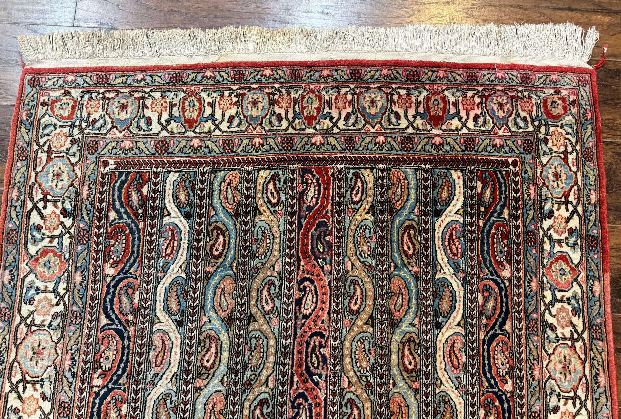 Persian Qum Rug 4x7, Striped Paisley Boteh Design by Jewel Rugs