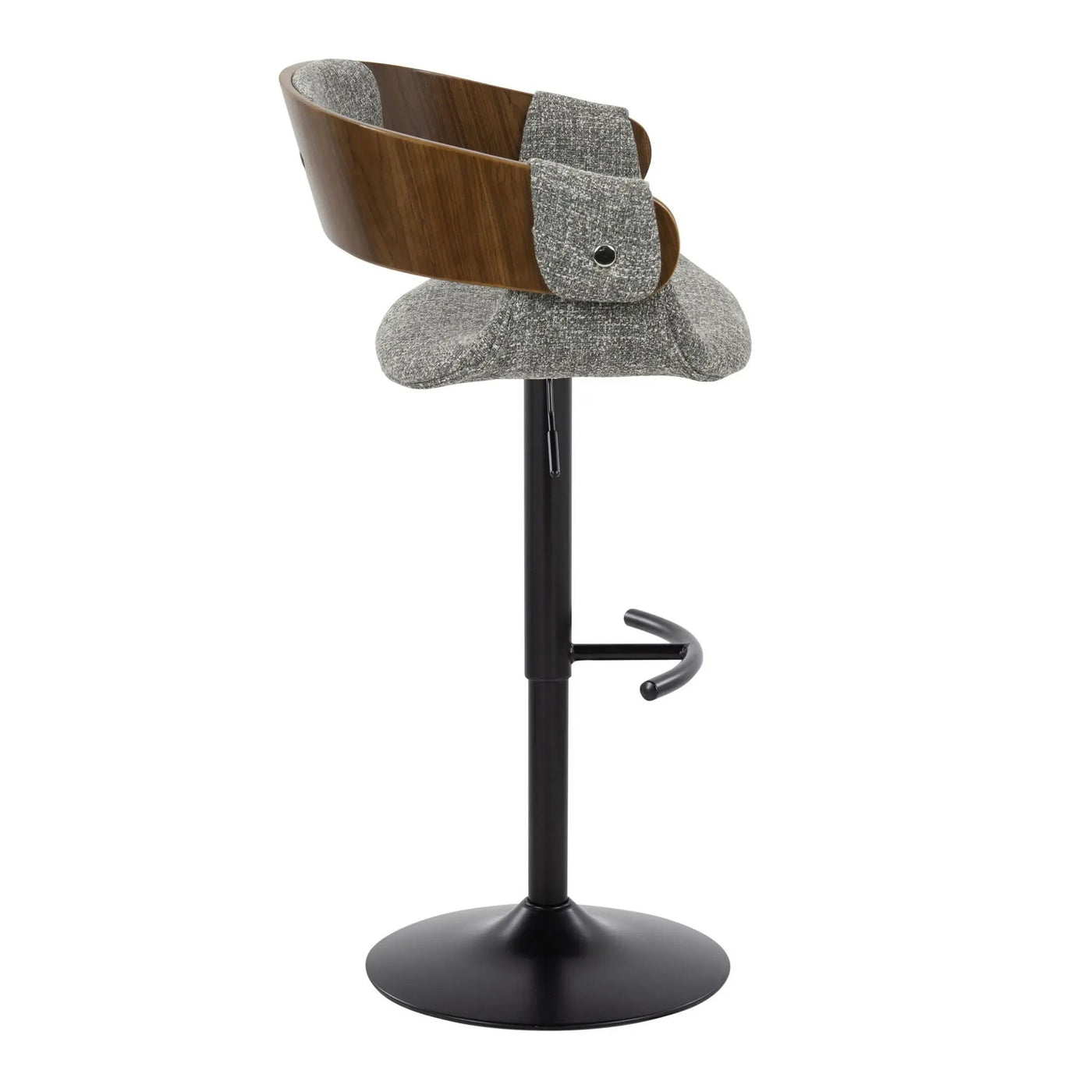 Elisa - Mid Century Modern Adjustable Barstool With Swivel & Rounded T Footrest (Set of 2) by HouseOfZazla