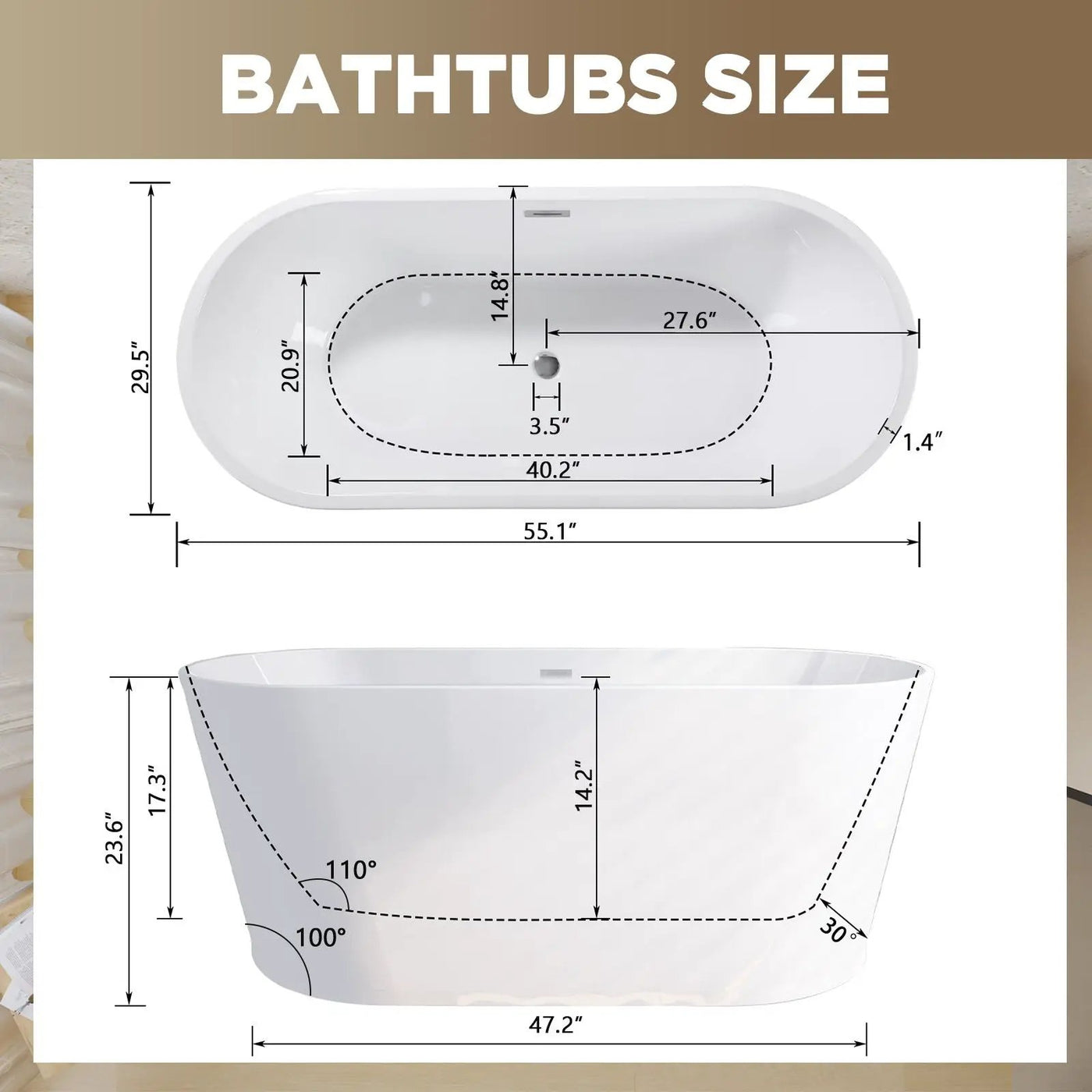Glossy Freestanding Bathtub With Toe Tap Drain by HouseOfZazla