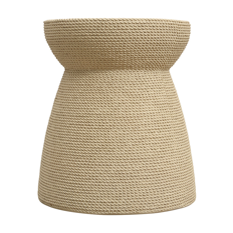 Simulated Rattan Side Table with Magnesium Oxide Construction - Neutral, photo 5 of 10