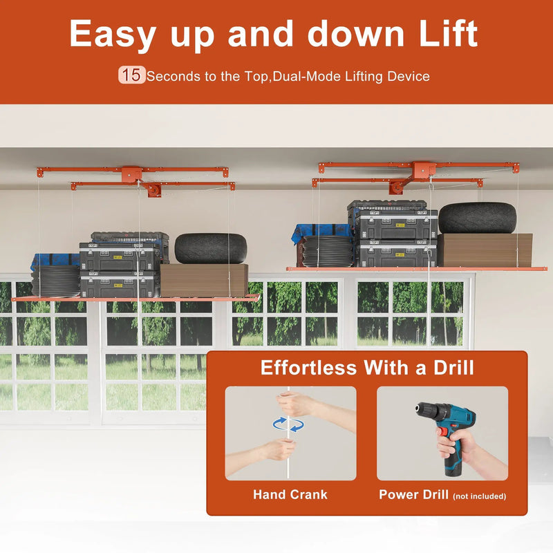 Orange Overhead Garage Storage Rack 3x6 FT by HouseOfZazla