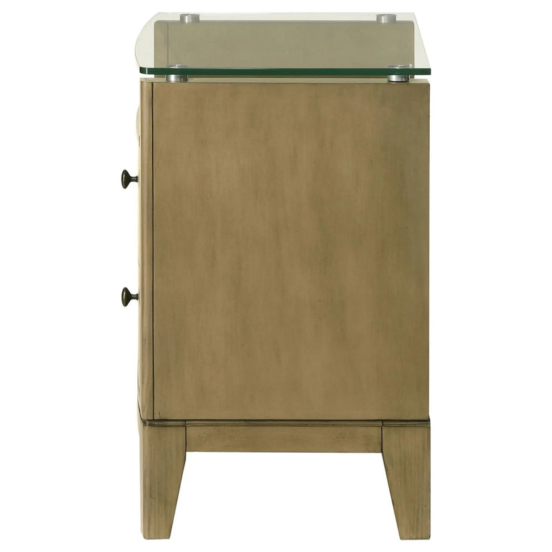 Granada 2-drawer Glass Top Nightstand Natural Pine by Unique Piece Furniture