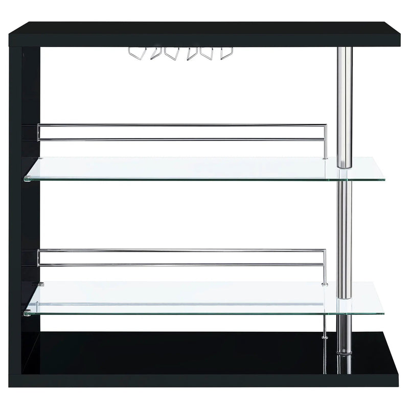 Prescott Rectangular Home Wine Table Black High Gloss by Unique Piece Furniture