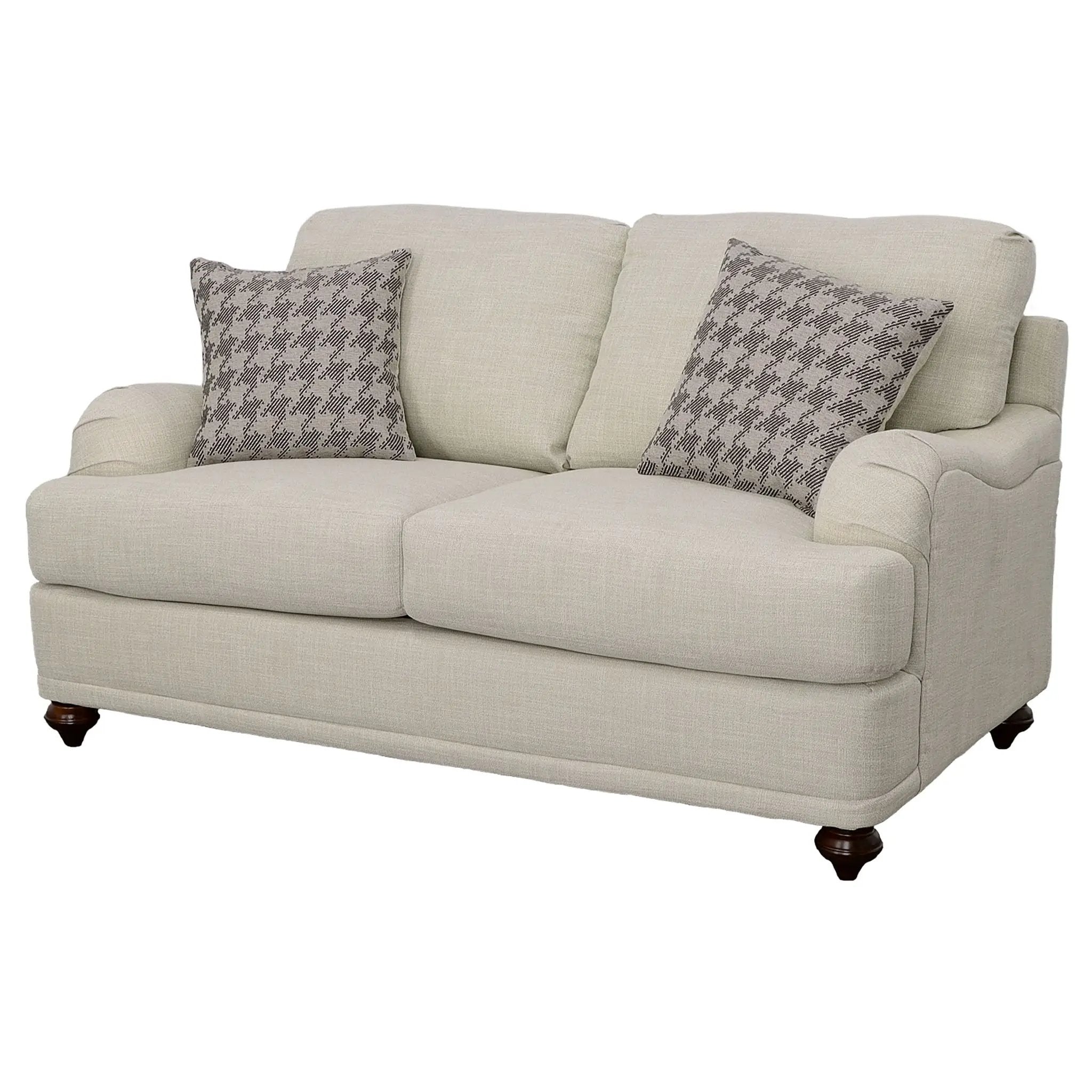 Glenn Upholstered English Arm Loveseat Light Grey and Grey by Unique Piece Furniture