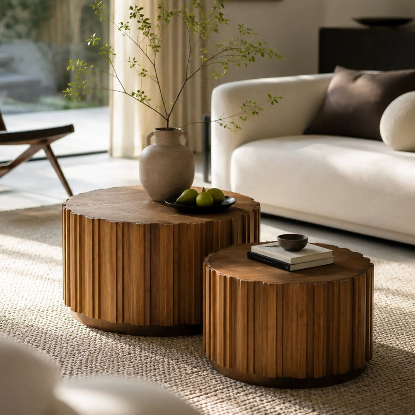 19.7" + 27.5" Round Nesting Coffee Table Set of 2 by HouseOfZazla