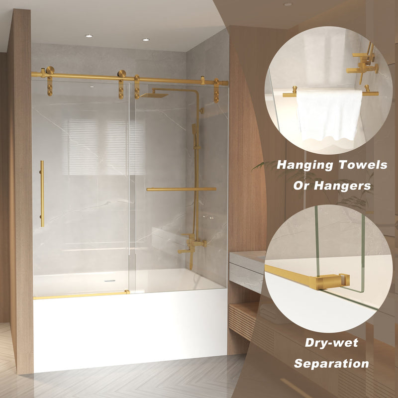 56-60" x 66" Frameless Sliding Bathtub Door by HouseOfZazla
