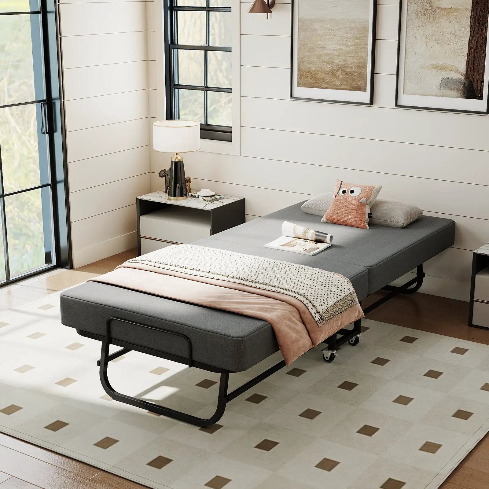 75" Folding Bed with Memory Foam Mattress by HouseOfZazla