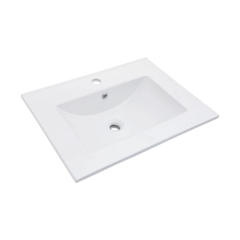 Premium Rectangular Vanity Top With Single Faucet Hole And Overflow by HouseOfZazla