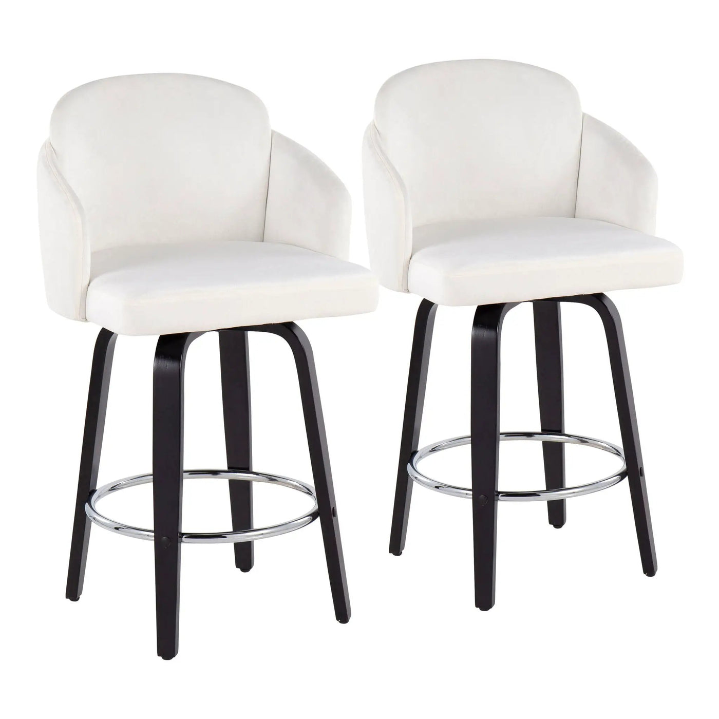 Dahlia - Contemporary Counter Stool Round Footrest (Set of 2) by HouseOfZazla