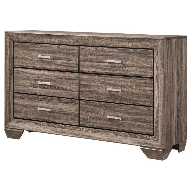 Kauffman 6-drawer Dresser Washed Taupe by Unique Piece Furniture