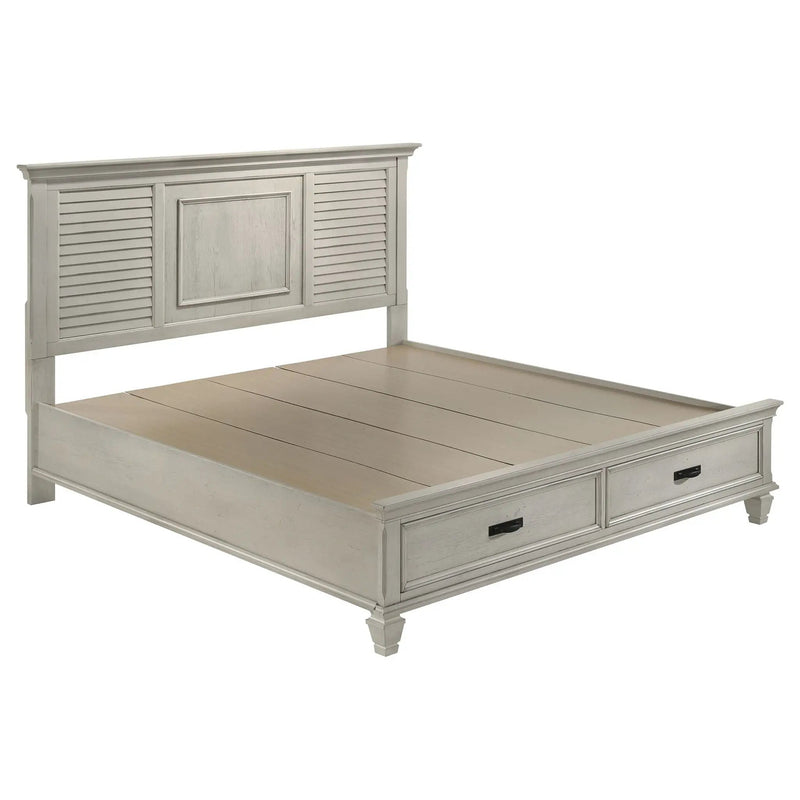 Franco 5-piece Eastern King Bedroom Set Distressed White by Unique Piece Furniture