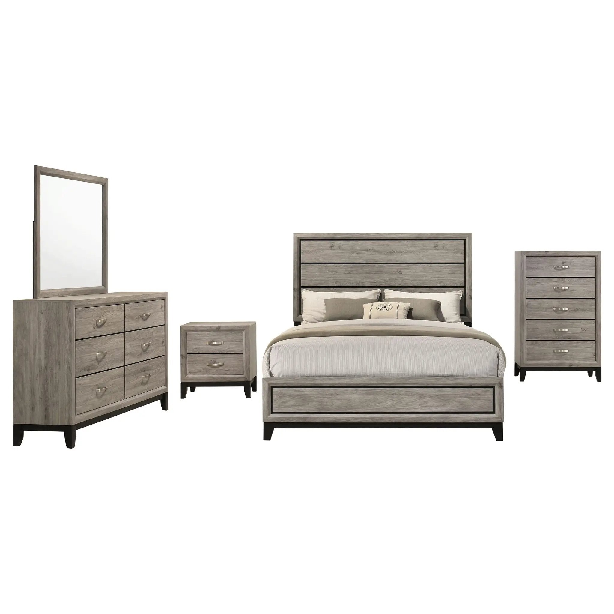 Watson Five-piece Queen Bedroom Set Light Taupe by Unique Piece Furniture