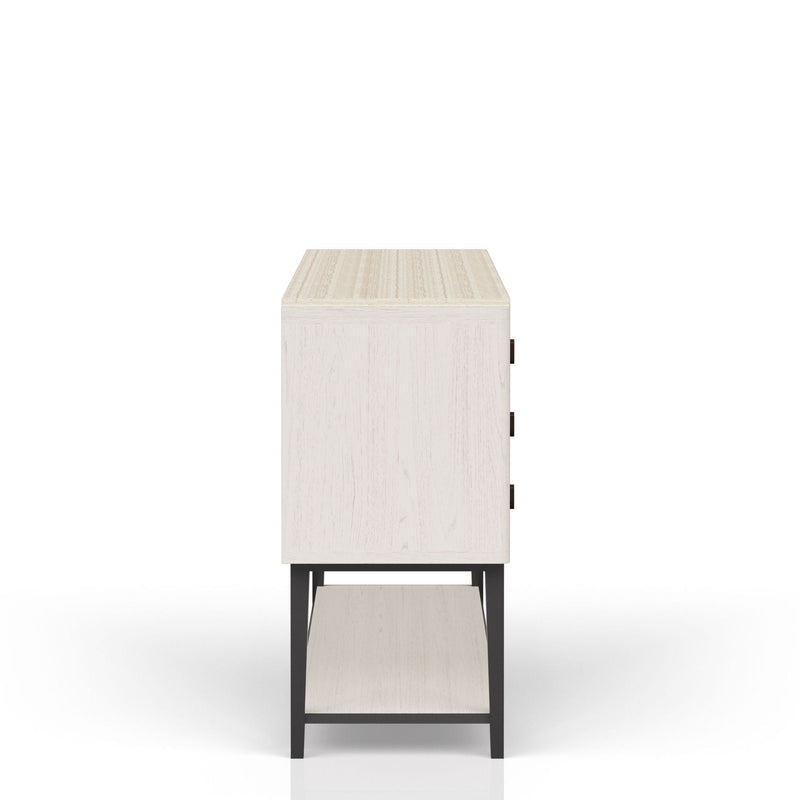 White Server With Base with Power Access - 60" W x 18" D x 37" H, photo 2 of 9