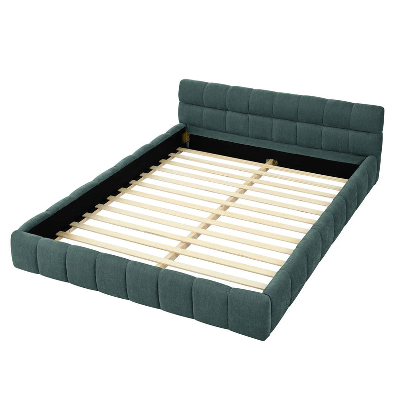 Modern Platform Bed Frame With Thick Fabric by HouseOfZazla