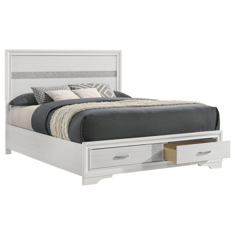 Miranda 51-inch Wood Queen Storage Panel Bed White by Unique Piece Furniture