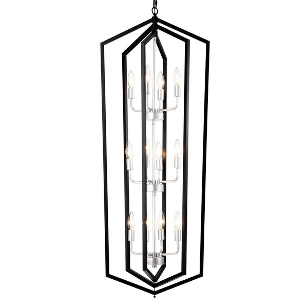 12-Light Farmhouse Kitchen Chandeliers, Matte