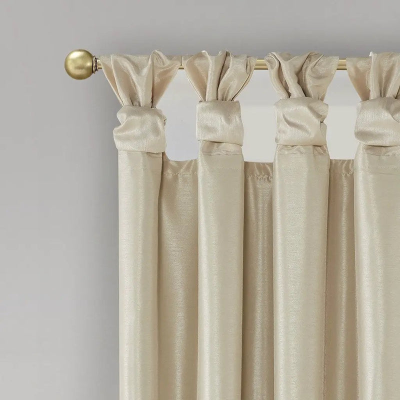 Twist Tab Total Blackout Window Curtain Panel Champagne 50x84 by HouseOfZazla