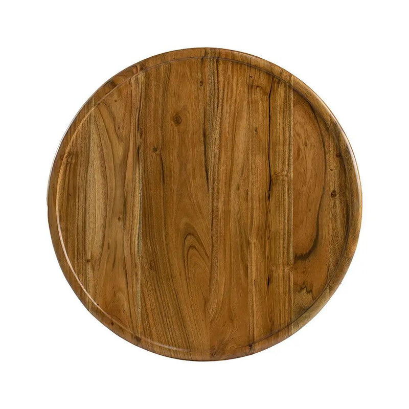 Drum Side Table With Tray Style Top - Brown by Unique Piece Furniture