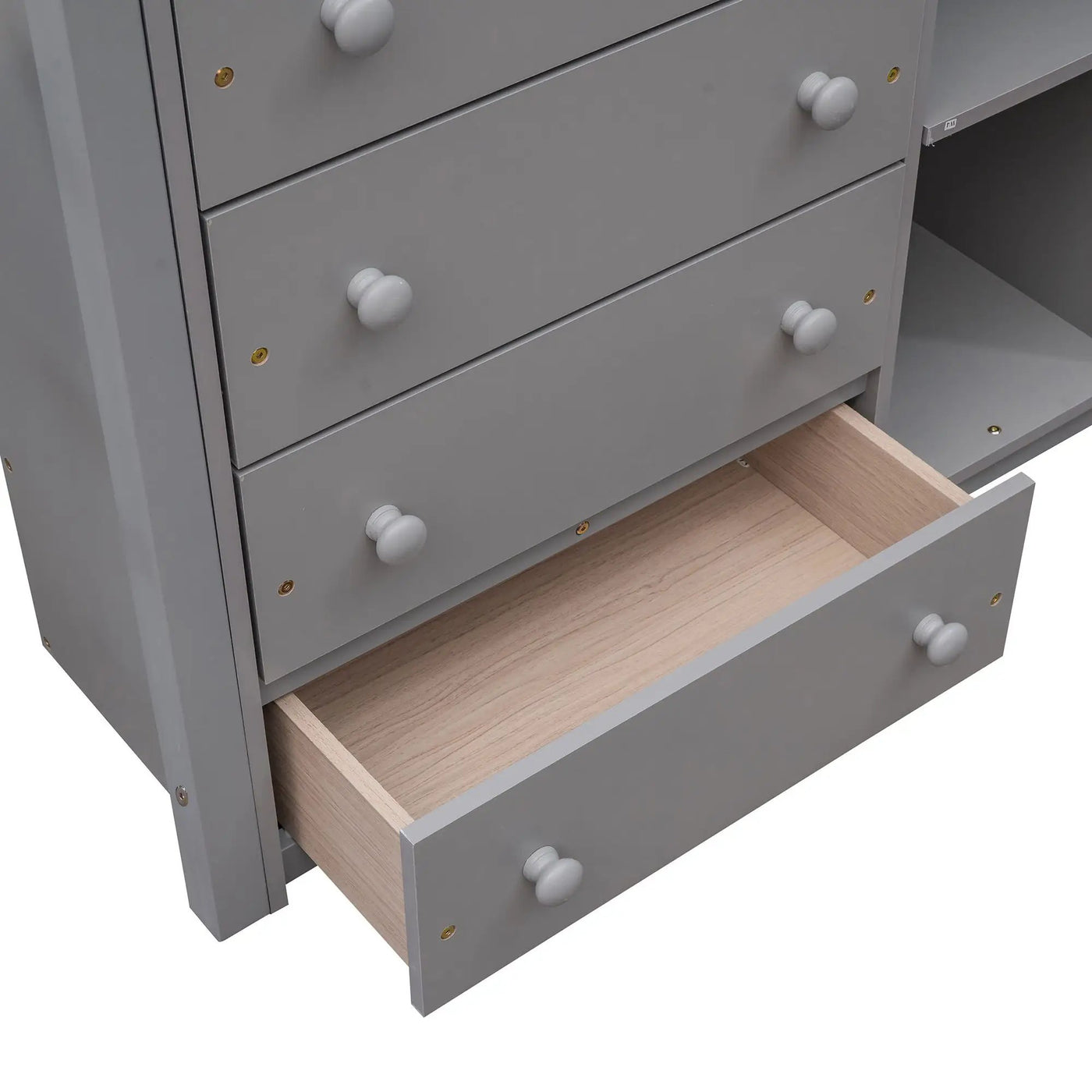 Bunk Bed With 6 Drawers And Flexible Shelves, Bottom Bed With Wheels by HouseOfZazla