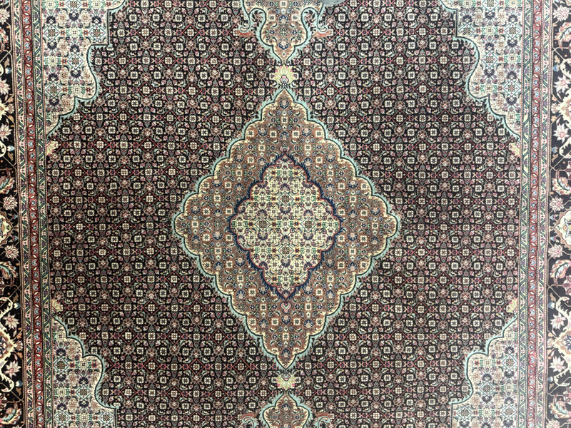 Sino Persian Rug 6x9, Herati Very Fine 400 KPSI, Black by Jewel Rugs
