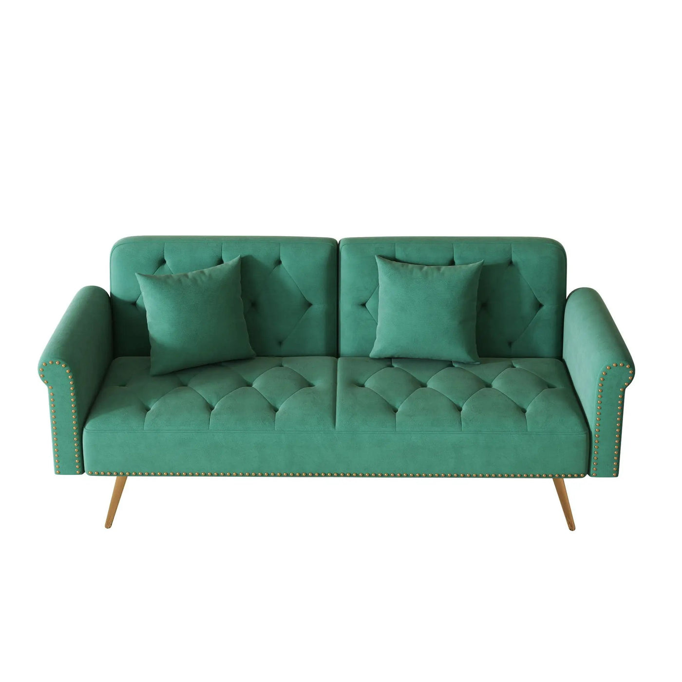 Luxurious Sofa Bed With Nail Head Trim And Matching Pillow by HouseOfZazla