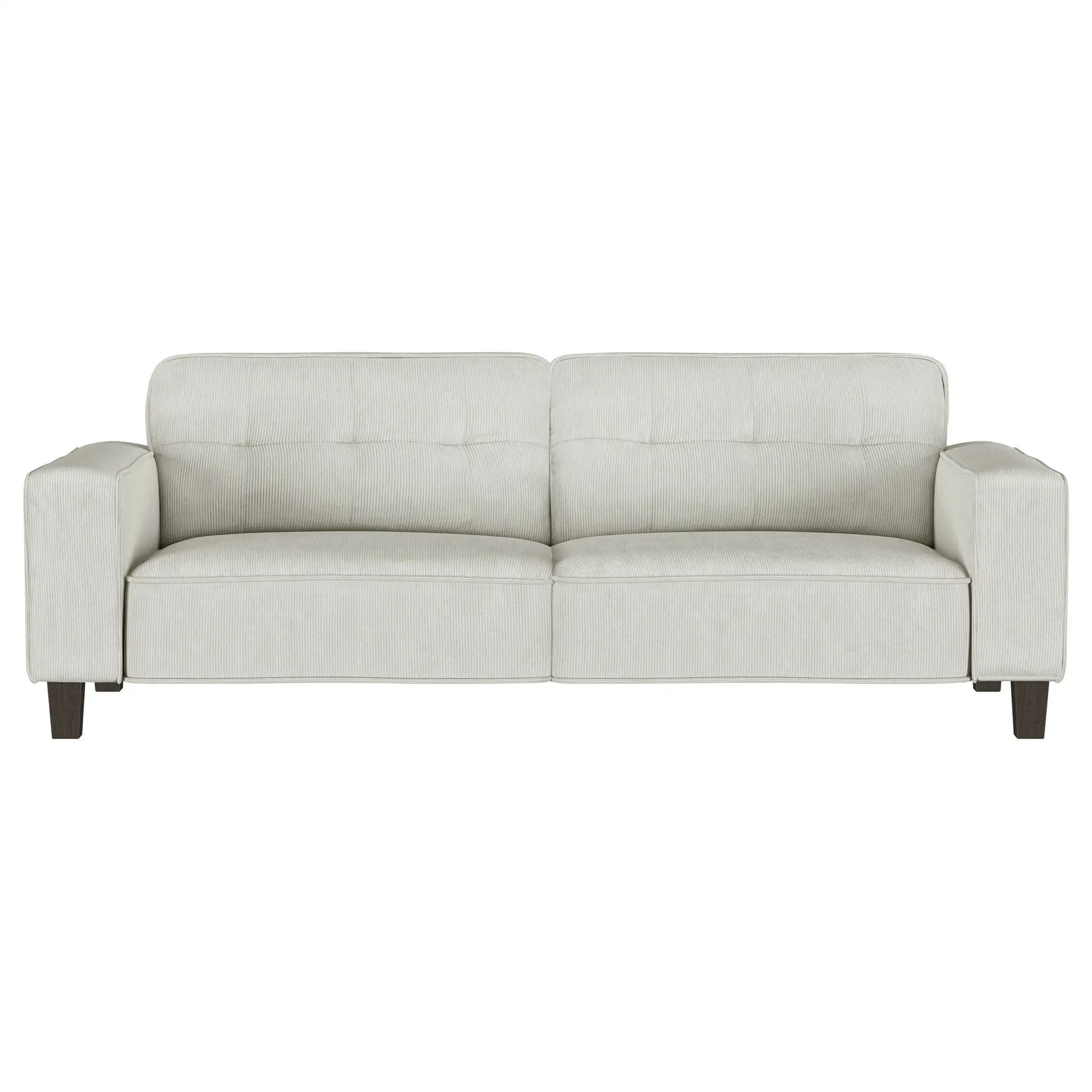 Deerhurst Upholstered Track Arm Tufted Sofa Greige by Unique Piece Furniture