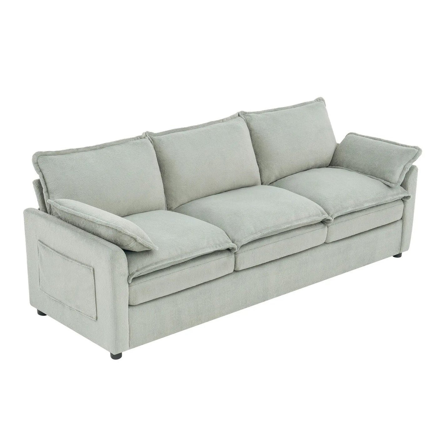 Modern 3 Seater Sofa With Side Storage Pockets For Living Room by HouseOfZazla
