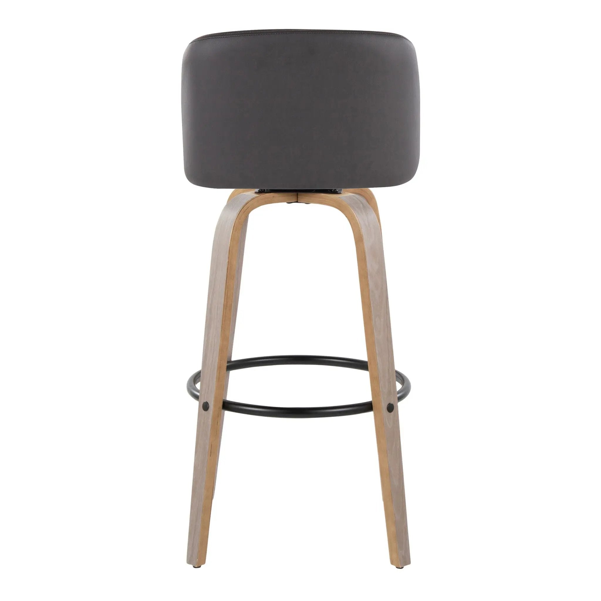 Toriano - Mid-Century Modern Fixed Height BarStool With Round Footrest (Set of 2) by Unique Piece Furniture