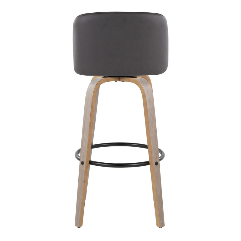 Toriano - Mid-Century Modern Fixed Height BarStool With Round Footrest (Set of 2) by Unique Piece Furniture