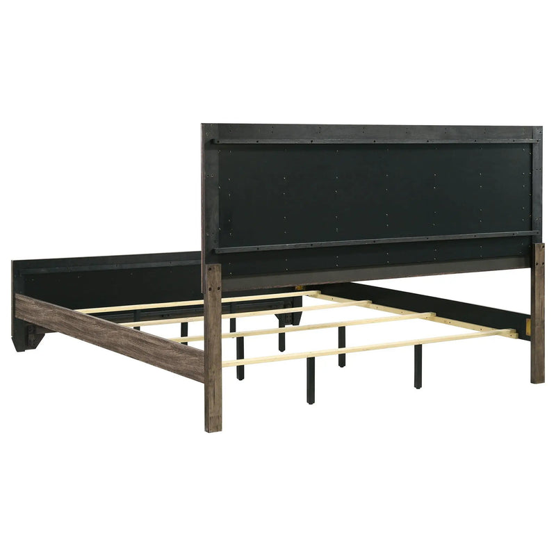 Kauffman Wood Eastern King Panel Bed Washed Taupe by Unique Piece Furniture