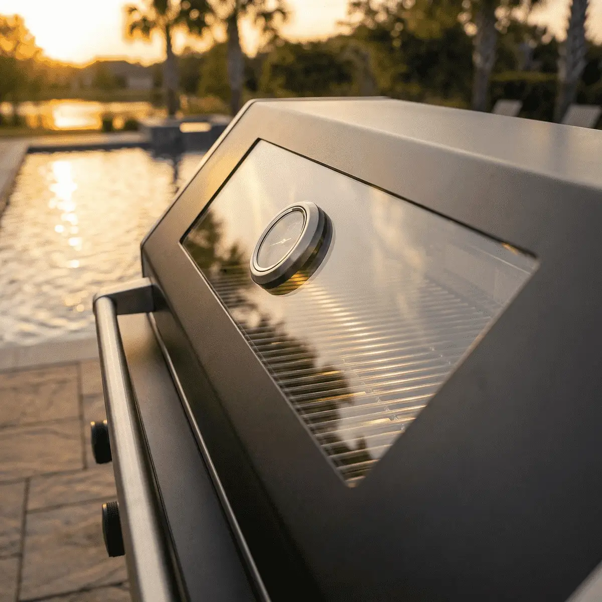 65" 4-Burner 72,000 BTU Black Outdoor Kitchen Island Grill + Round Side Burner by Chery Industrial