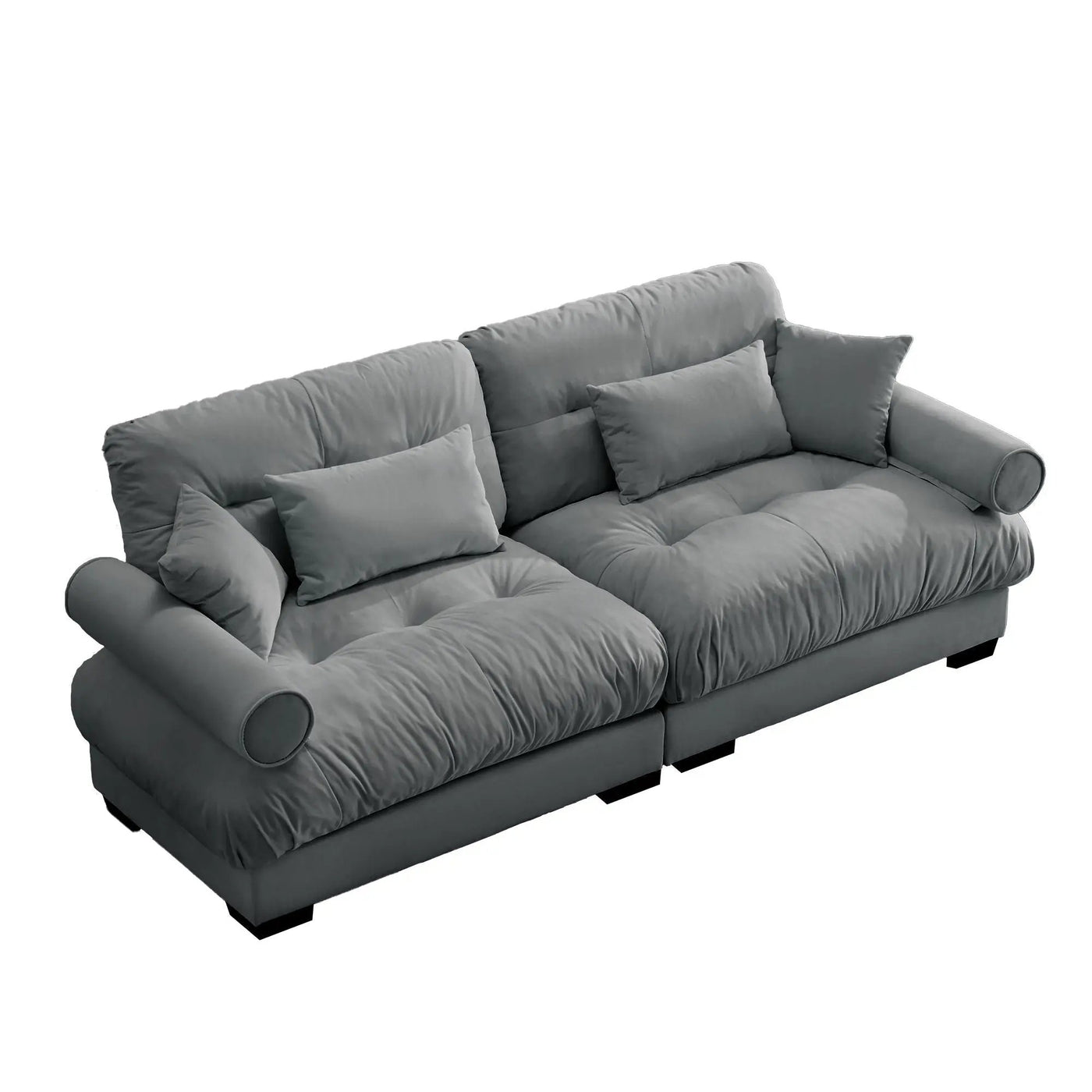 Modern Oversize Sofa With Cloud Like Comfort, Featuring Waist And Throw Pillows by HouseOfZazla