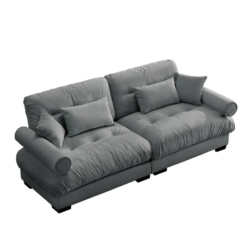Modern Oversize Sofa With Cloud Like Comfort, Featuring Waist And Throw Pillows by Unique Piece Furniture