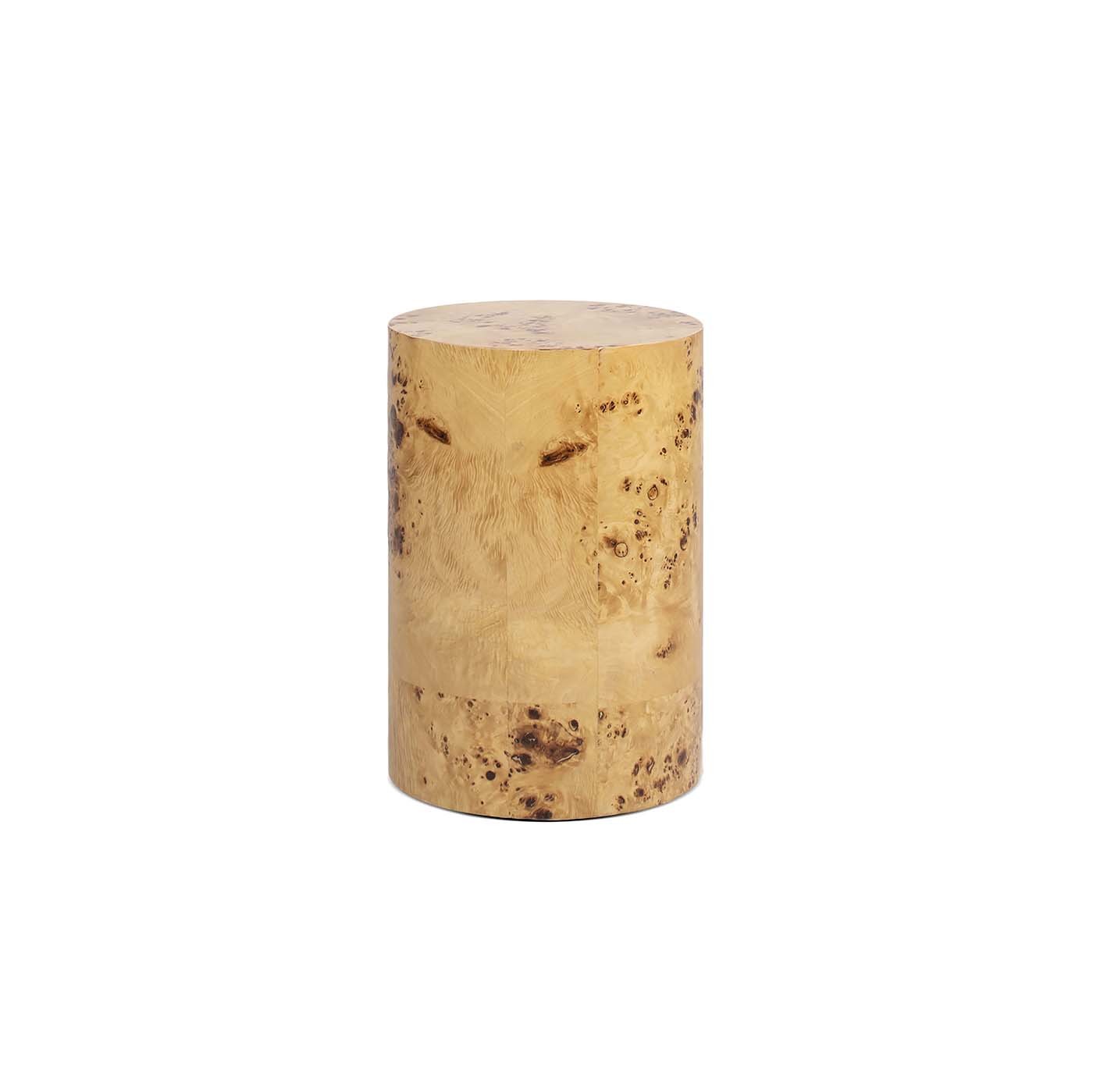 Nebula 22' Accent Pillar Side Table Warm Natural Brown Burl Wood by HouseOfZazla