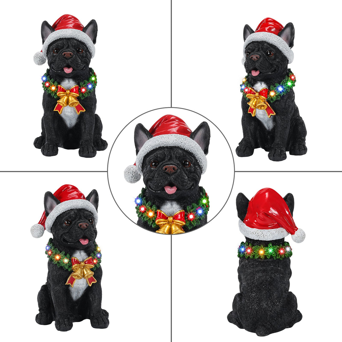 Lighted Christmas French Bulldog Statue, photo 8 of 10