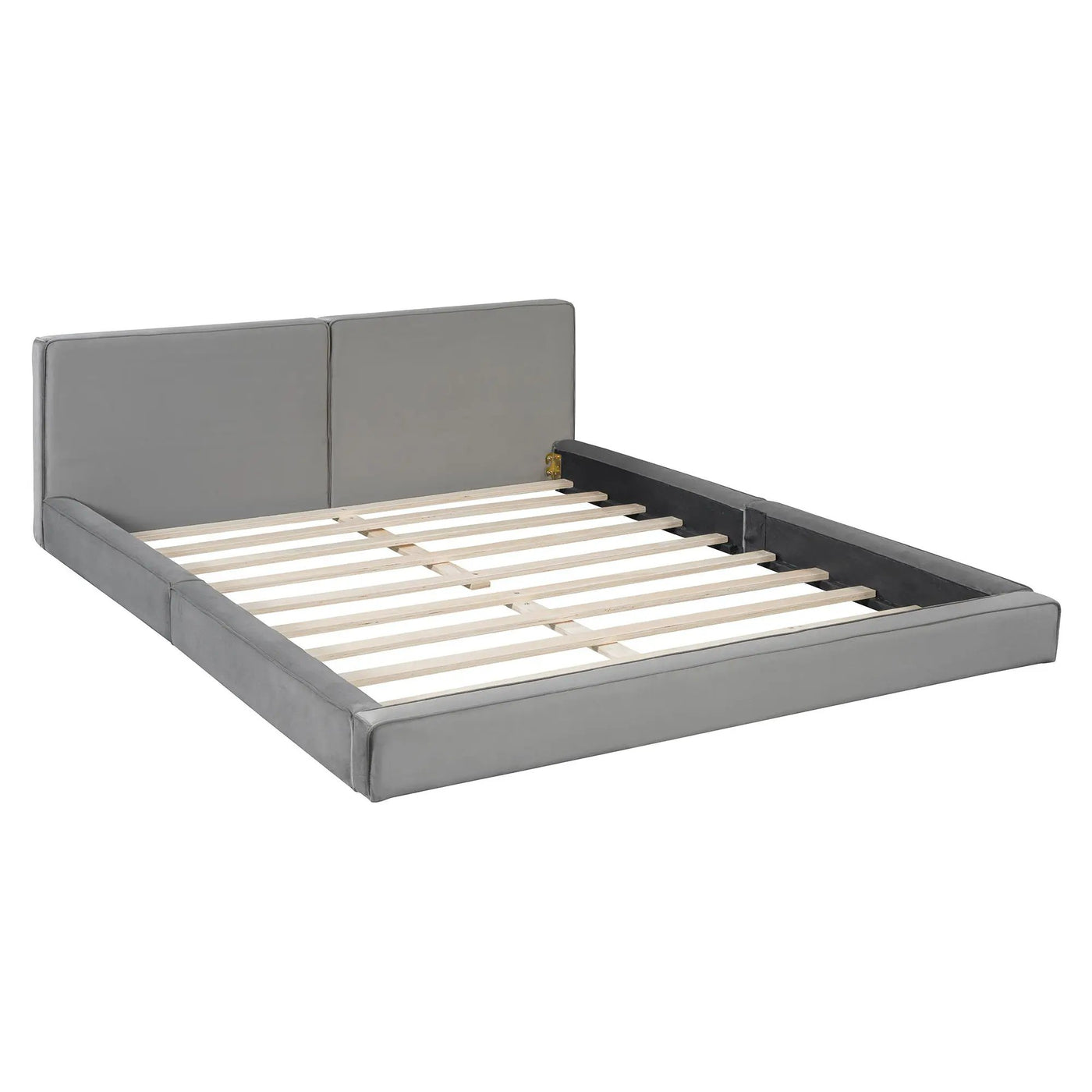 Upholstered Platform Bed, Grounded Bed With Solid Frame by HouseOfZazla