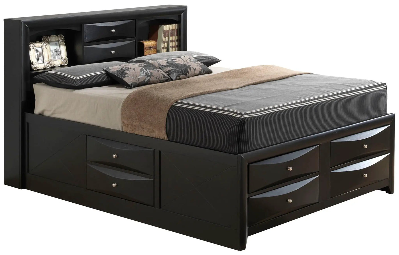 Modern Design Storage Bed With Bookcase Headboard by Unique Piece Furniture