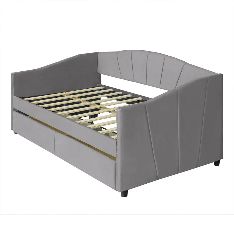Upholstered Daybed With Two Drawers And Wood Slat by HouseOfZazla