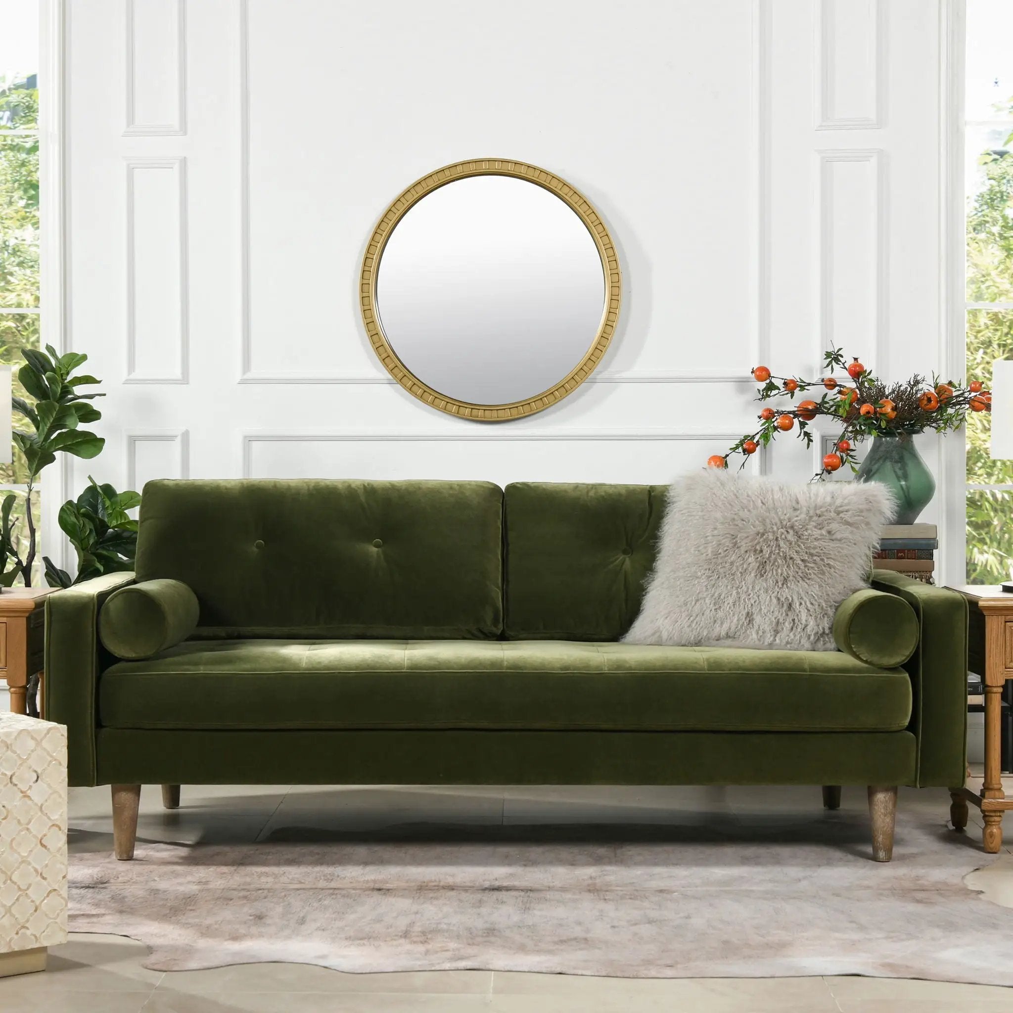 Nicholas - Mid-Century Modern Sofa - Olive Green by Unique Piece Furniture