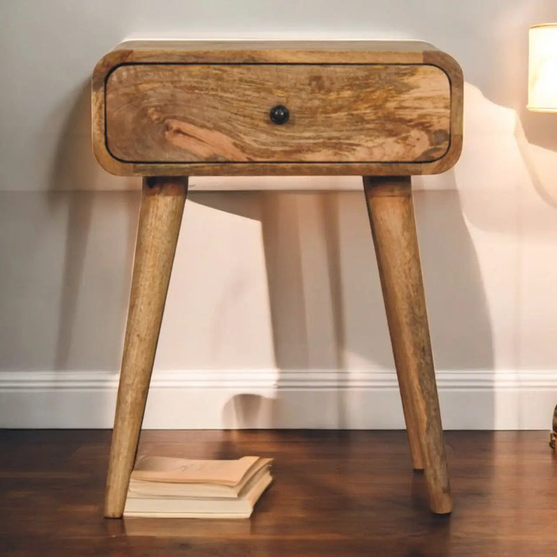 Solid Wood Avora Nightstand with 1-Drawer, Oak-ish by HouseOfZazla