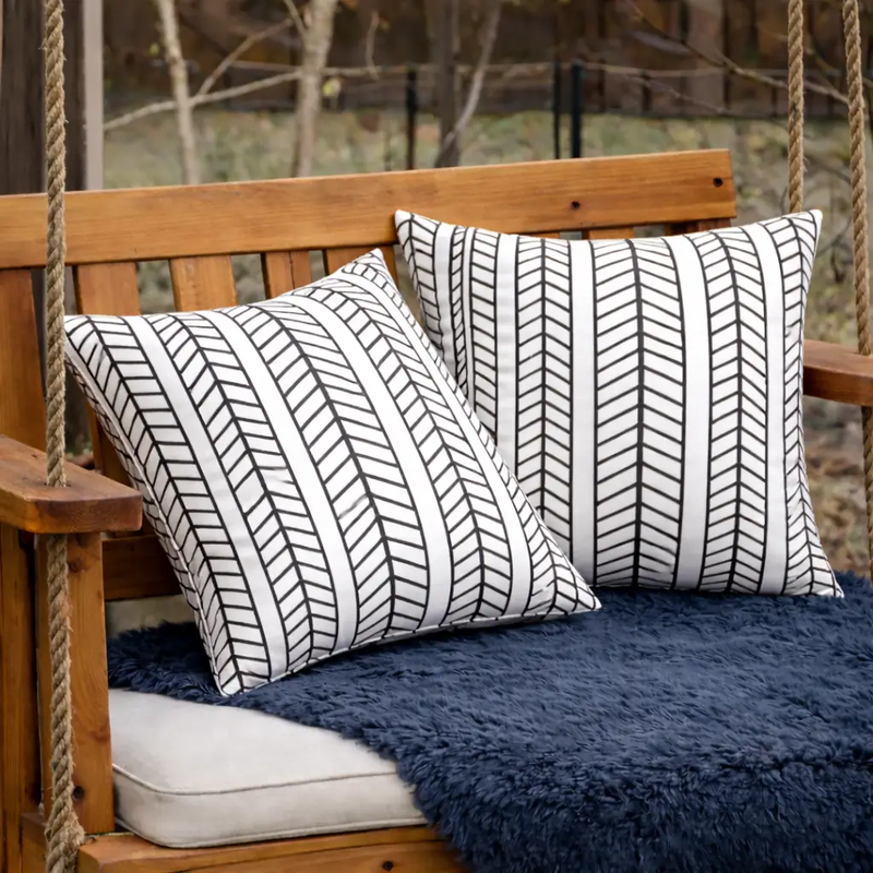 2 Pack Outdoor Throw Pillows, Waterproof & Fade-Resistant Patio Cushions by HouseOfZazla