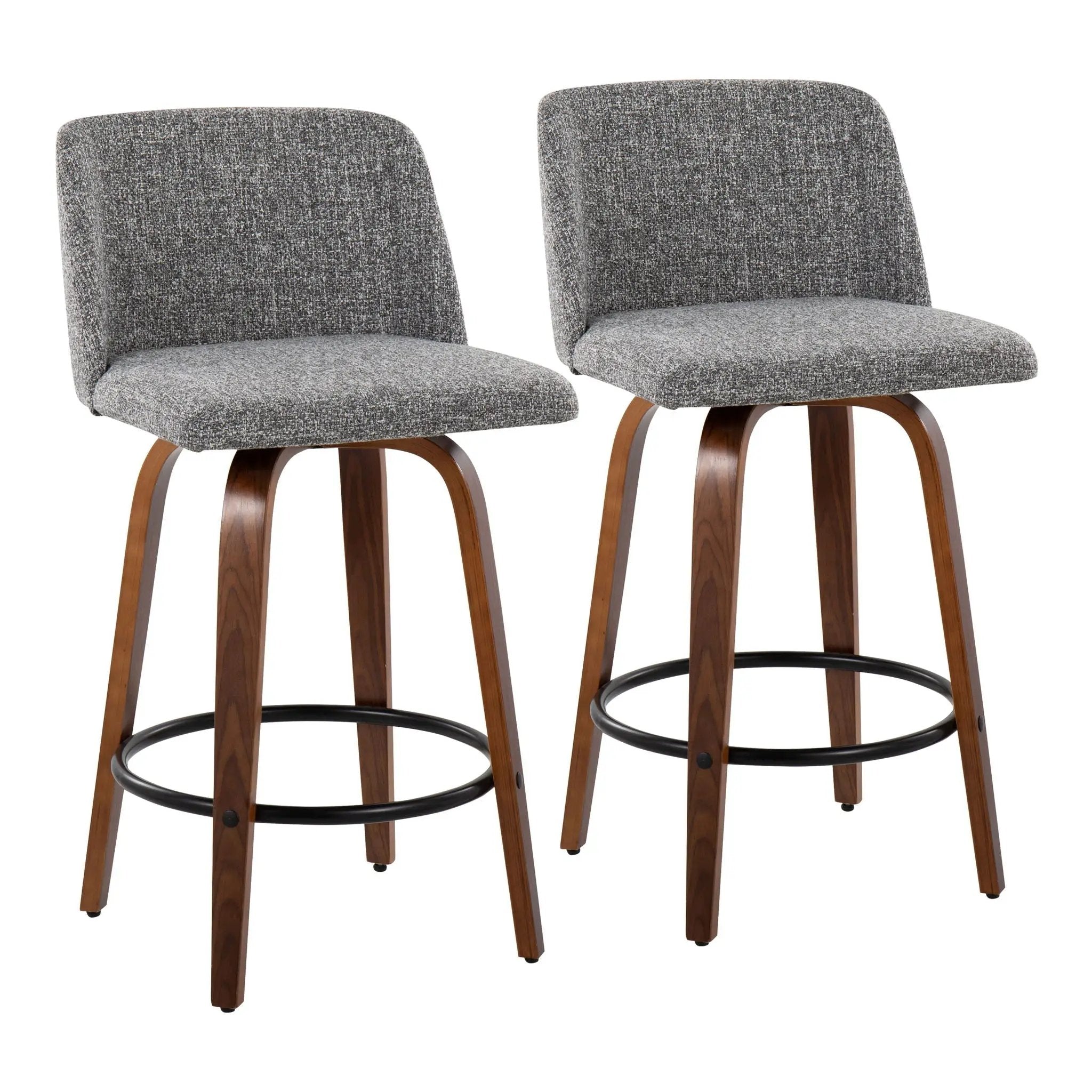 Toriano - Mid Century Modern, Counter Stool (Set of 2) by HouseOfZazla