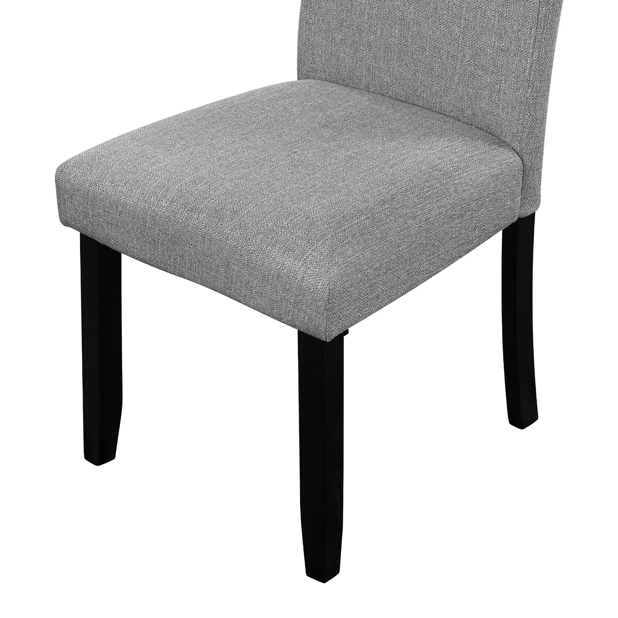5 Piece Round Dining Table Set, Dining Table And 4 Upholstered Chairs For Dining Room, Kitchen Room, Living Room - White / Gray by HouseOfZazla