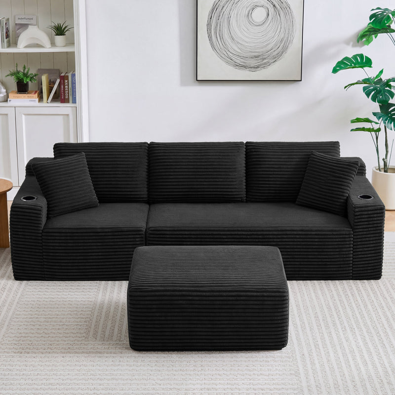 L-Shaped Sectional Sofa with Ottoman, photo 8 of 9