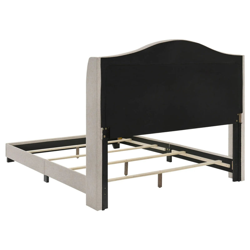 Sonoma Upholstered Eastern King Wingback Bed Beige by Unique Piece Furniture