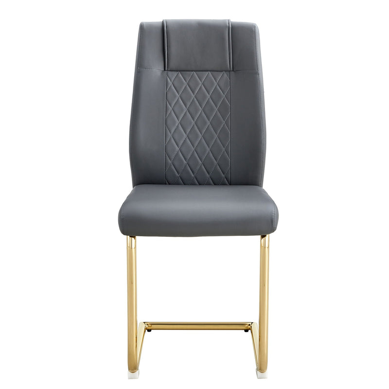 Modern Legged Upholstered Dining Chairs (Set of 4) Artificial For Kitchen And Office - Gray by HouseOfZazla